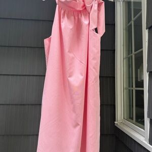 PETER MILLAR SUMMER DRESS PINK & WHITE MINI STRIPE SIZE L